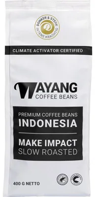 Image de Café en grains Wayang Donker & Sterk 400g – aromatique, fortement torréfié, frais