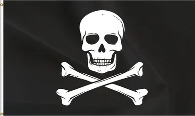 Produktbild von Piratenflagge mit Totenkopf, 90 x 150 cm, für die Fahnenstange