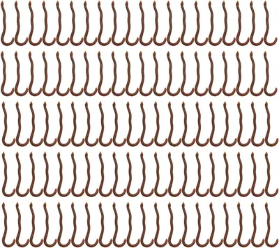 Productafbeelding van Plastic kunstmatige aardworm - Set van 100 - 8cm - 3.15inch vislokaas - Halloween (bruin)