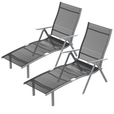 Produktbild von Arvioo Sonnenliege Klappbar, Liegestuh 2xl, Gartenliege Liegen mit Verstellbare Rückenlehne & Armlehnen, Wetterfest Strandliegel für Garten, Schwarz