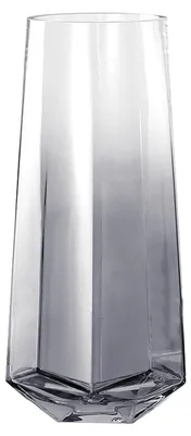 Glazen Bloemenvaas 25 cm Modern Rund Grau