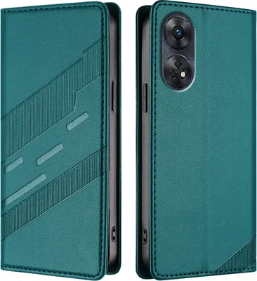 Produktbild von Hülle für Oppo Reno8 T 4G, Kunstleder Brieftaschen Handyhülle mit Kartenfach und Standfunktion Grün