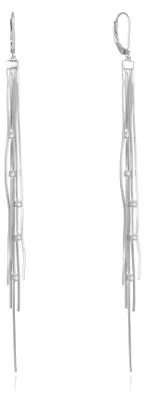 Produktbild von Lange Silberkette Ohrringe mit Zirkonen AGUC2695