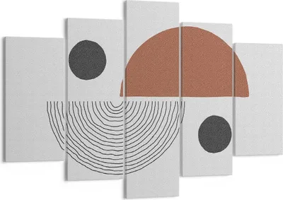 Produktbild von Bild auf Leinwand - Leinwandbild - 5 Teile - Abstraktion Figuren Geometrisch - 150x100cm - Wand Bild - Wanddeko - Wandbilder - Leinwanddruck - Bilder - Wanddekoration - Leinwand bilder EA150x100-4153