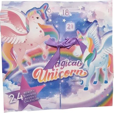 Produktbild von Magischer Einhorn Kinder-Adventskalender 2024 - 24 Schachteln mit Geschenken - Beauty-Adventskalender