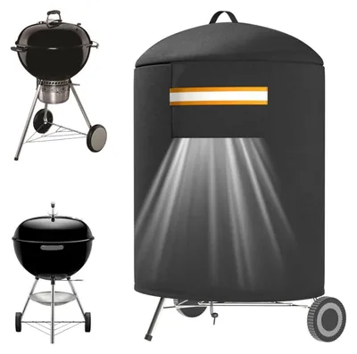 Image de Housse de protection pour barbecue au charbon, en Oxford 420D, imperméable, résistante aux UV, pour barbecue à foyer de 57 cm
