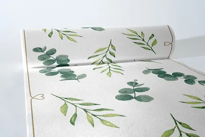 Produktbild von Airlaid Tischläufer Eukalyptus, 33,3 cm x 20 m, 1 Stück - Mank