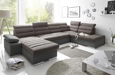 Produktbild von Couchgarnitur PASCARA U-Form mit Schlaffunktion-Schwarz /Otto.. Links