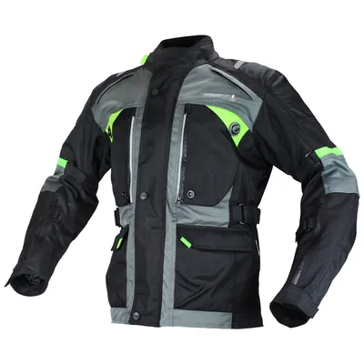 Obrázek produktu pro Bunda moto pánská FIORANO textilní černá / zelená 2XL