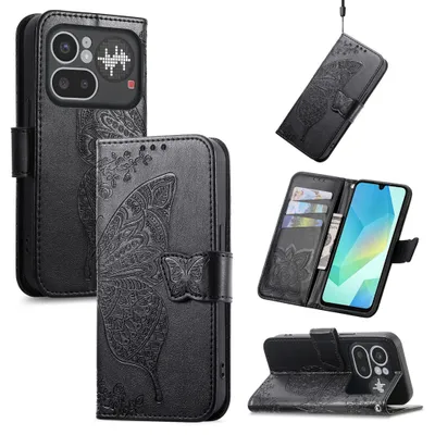 Produktbild von Handyhülle Klapp für Nothing Phone 4a Pro Flipcase Kartenfach Design Schwarz