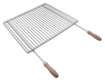 Produktbild von DEOS Verstellbarer Grillrost aus Edelstahl 50–60 × 45 cm mit Holzgriffen