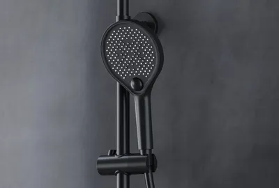 Produktbild von Handbrause HB153R - ABS - rund - Anti-Kalk - 3 Strahlarten, Farbe:Schwarz matt