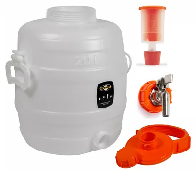 Produktbild von Speidel Getränkefass Rund 20 Liter mit Edelstahl Auslaufhahn 1/2" incl. Gärspund