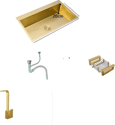 Image de Golden évier de cuisine, simple cuve, à poser, rectangulaire, 53x43 C