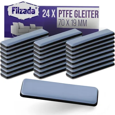 Produktbild von Möbelgleiter Filzgleiter Teflongleiter - 70 x 19 mm - Selbstklebend - 8 Stück - Quadratisch