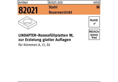 Produktbild von Rezessfllplatte R 82021 Form W W 10 / 5,5 Stahl feuerverzinkt