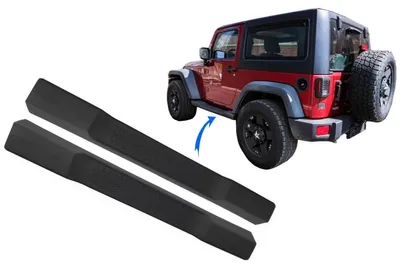 Imagen del producto de Pasamanos laterales para JEEP Wrangler Rubicon JK, modelos 2007-2017, con diseño retro.