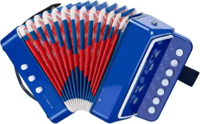 Obrázek produktu pro Dětský akordeon - 7 not, 2 basy - Modrý hudební nástroj pro děti od 3 let