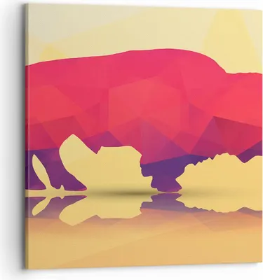 Produktbild von Bild auf Leinwand - Leinwandbild - Bison Illustration Bunt Grafik - 70x70cm - Wand Bild - Wanddeko - Leinwanddruck - Bilder - Kunstdruck - Wanddekoration - Leinwand bilder - Wandkunst - AC70x70-2812