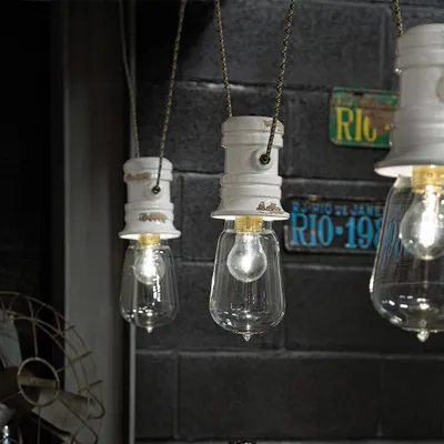 Produktbild von Ferroluce Pendelleuchte Hängelampe Urban Weiß Ø10,5cm max. 3 x 53W E27 handgefertigt Keramik