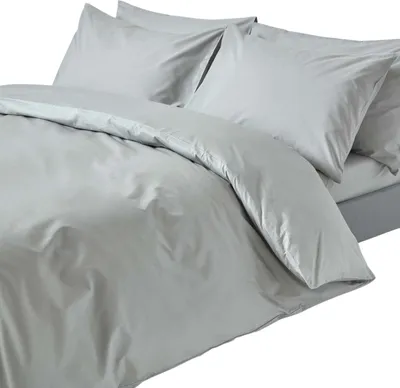Produktbild von HOMESCAPES Bettwäsche silber grau Fadendichte 200, 260 x 220 cm