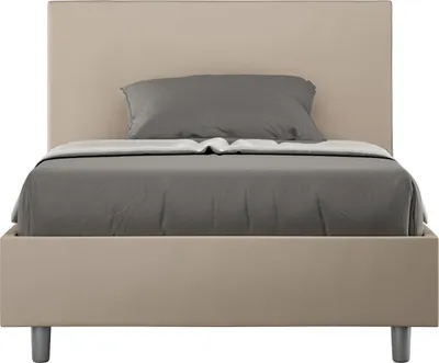 Produktbild von ITYHOME - Gepolstertes Bett ohne Lattenrost 120x210 mit Kunstlederbezug Taubengrau Adele