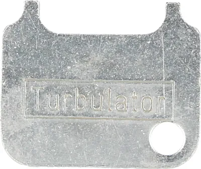 A silver metal tool with the word "Turbulator" embossed on it.