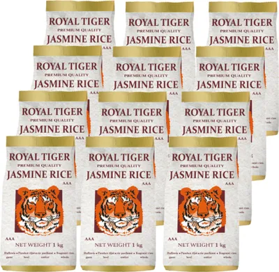 Produktbild von Royal Tiger Jasminreis Duftreis 12x 1kg Langkornreis aus Kambodscha