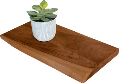 Produktbild von Wandregal Akazienholz nussbaum massiv 40x20 cm Holzregal Steckboard Baumkante AMANDA