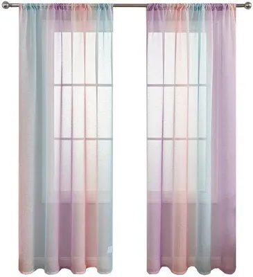 Immagine prodotto di Tende trasparenti a due pannelli, rosse, viola e verdi (140 x 260 cm)