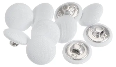 Stoffbezogene Knöpfe 15 mm, 10 Stück, Weiß, für Kleidung