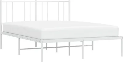 Produktbild von vidaXL Bettgestell mit Kopfteil Metall Weiß 120x200 cm