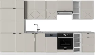 Produktbild von Küchenzeile Vicco Fame-Line GrauBeige/Weiß 355 cm , AP Marmor, Model 50574