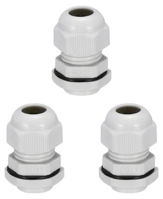 PG11 Kabelverschraubung, 3 St., wasserdicht, für 5-10 mm Kabel, weiß