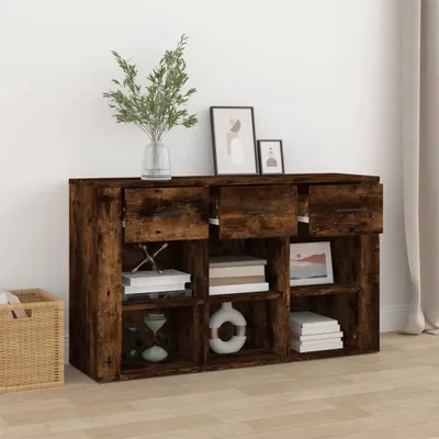 Produktbild von The Living Store Sideboard Räuchereiche 100x30x59,5 cm Holzwerkstoff