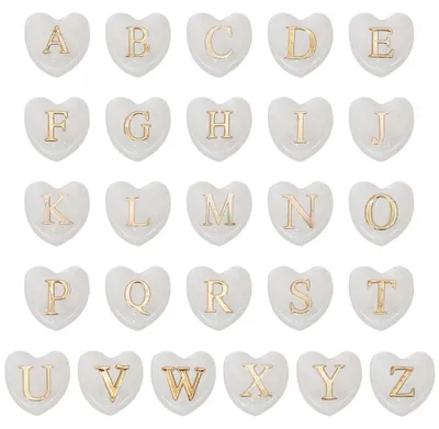 26 Herz-Buchstabenperlen A-Z, Muschelperlen, DIY-Schmuck