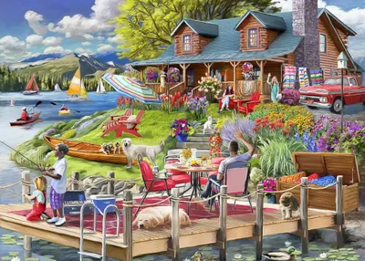 Productafbeelding van BLUEBIRD Puzzel, Berghütte am See, 1000 stukjes