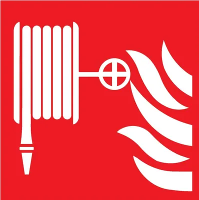 Produktbild von SafetyMarking Brandschutzschild Folie B150xH150 mm Löschschlauch langnachleuchtend