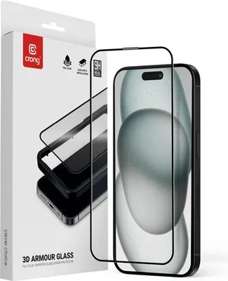 Obrázok produktu pre Tvrdené Sklo Na Displej Pre Iphone 15 | 16 S Rámom Ochranné Sklo 9H Crong