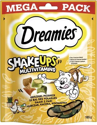 Produktbild von DREAMIES™ SHAKE UPS™ Multivitamins Portionsbeutel Geflügel Picknick 165g