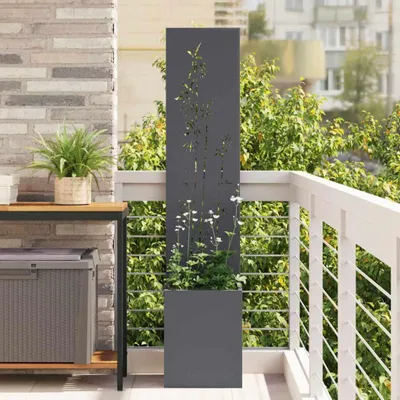 Productafbeelding van Maison Exclusive - Tuinprivacy-scherm, bloemenmotief, antraciet, 32 x 32 x 150 cm