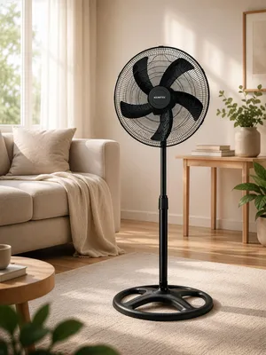 Ventilator, schwarz, 60 W, 50x50x132 cm, 3 Stufen, 70° Oszillation