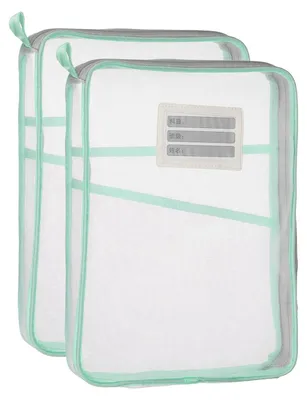 Image de Elzusha - Lot de 2 pochettes transparentes avec fermeture éclair pour documents et fichiers