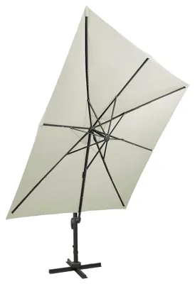 Obrázek produktu pro vidaXL Slunečník Traffic light s LED osvětlením 300 cm pískově bílý