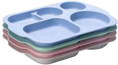 Immagine prodotto di Piatti per bambini e adulti, privi di BPA, salutari ed ecologici, riutilizzabili, piatti in plastica adatti al microonde.
