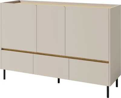 Produktbild von Kommode 150X105X40 Cm Luca Lc7 Sideboard 3 Schubladen 3 Türen Sandbeige/Eiche Geölt
