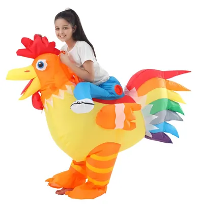 Aufblasbares Hühnerkostüm für Kinder, 120-150 cm, Halloween