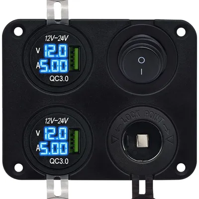Produktbild von ProRide 12V USB Autolader 2-fach mit Schalter & 12V Steckdose