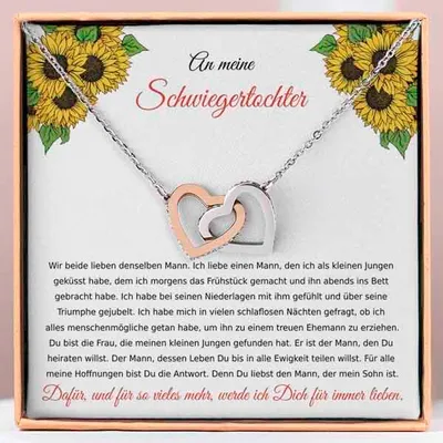 Produktbild von An meine Schwiegertochter - Verbundene-Herzen-Halskette mit Geschenk Box - EVELYN_HEARTS