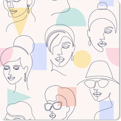 Produktbild von MuchoWow® Mauspad Mousepad Mädchen - Frauen - Muster - Pastell - Mädchen - Kinder - Kind - Kind 30x30 cm - Mousepads - Maus Mat - Pad - Mausunterlage - Gaming